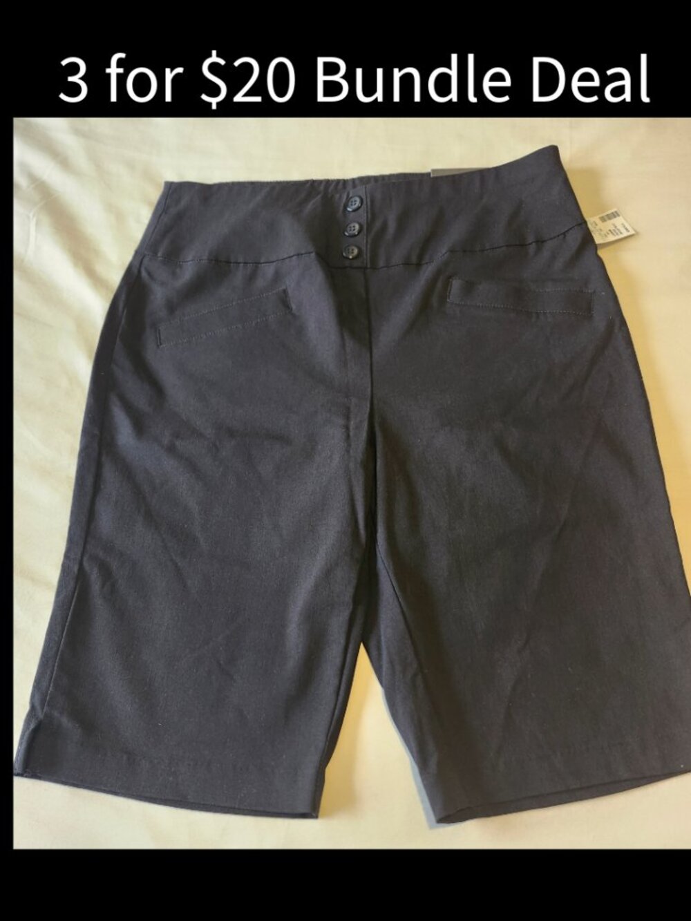 🚨 Maurices Black Bermuda shorts Stretch Comfort size Small NWT
